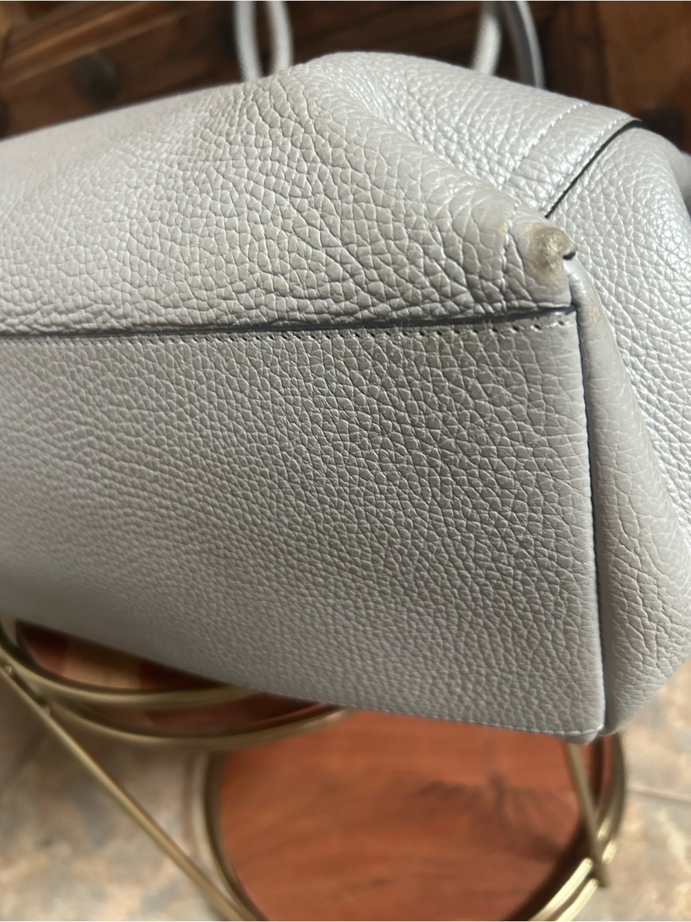 Furla Alba Medium gray pebbled Leather in light Onice gray tote - Picture 8 of 15
